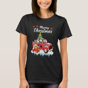 Funny Aussie Dog Red Truck Weihnachtsschnee Xmas T T-Shirt