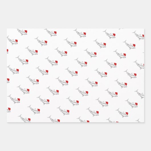 Funny Aussie Shark Xmas Card Geschenkpapier Set (Vorderseite 2)