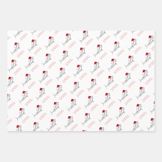 Funny Aussie Shark Xmas Card  Geschenkpapier Set (Vorderseite)