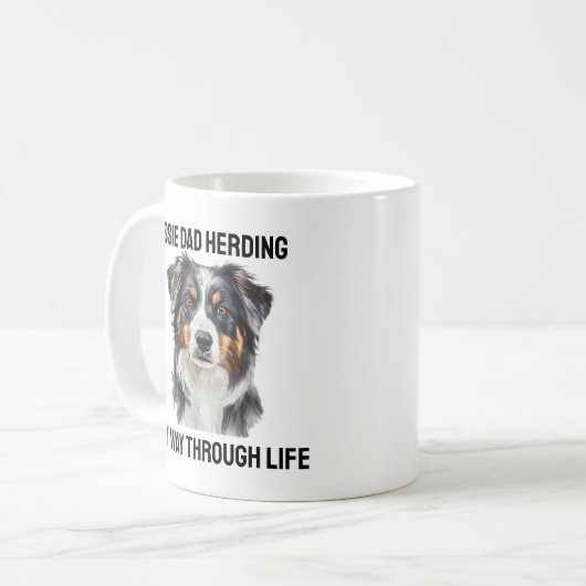 Funny Aussie Vater Herding Tasse (Vorderseite Links)