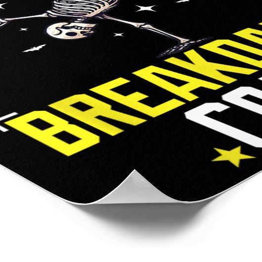Funny Australian Breakdance Coach Skeleton Hallowe Poster (Ecke)