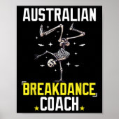Funny Australian Breakdance Coach Skeleton Hallowe Poster (Vorne)