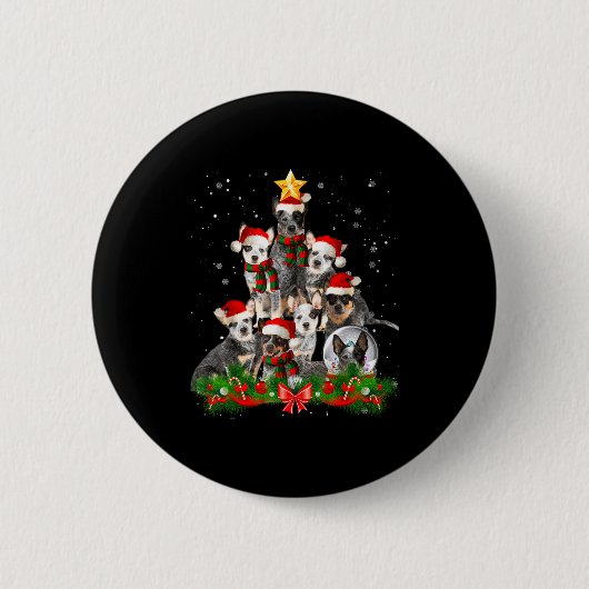 Funny Australian Cattle Dog Dog Christmas Tree - B Button (Vorderseite)