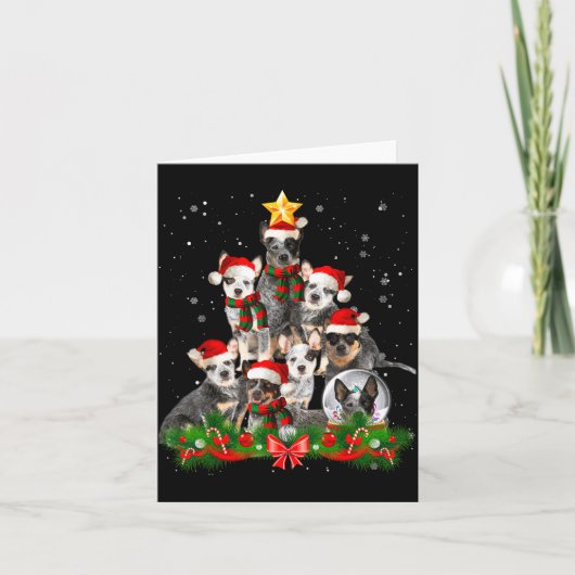 Funny Australian Cattle Dog Dog Christmas Tree - B Karte (Vorderseite)