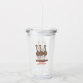 Funny Australian emu trio Cartoon Illustration Acryltrinkbecher (Vorderseite)