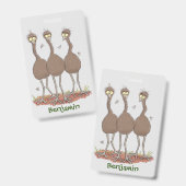 Funny Australian emu trio Cartoon Illustration Ausweis (Vorder- & Rückseite)