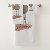 Funny Australian emu trio Cartoon Illustration Badhandtuch Set (Insitu)