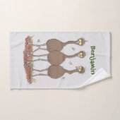 Funny Australian emu trio Cartoon Illustration Badhandtuch Set (Handtuch)
