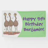 Funny Australian emu trio Cartoon Illustration Banner (Horizontal)