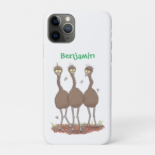 Funny Australian emu trio Cartoon Illustration Case-Mate iPhone Hülle (Rückseite)