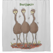 Funny Australian emu trio Cartoon Illustration Duschvorhang (Vorderseite)