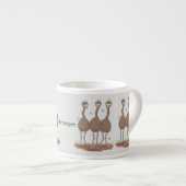 Funny Australian emu trio cartoon illustration Espressotasse (Vorderseite Rechts)