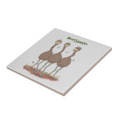 Funny Australian emu trio Cartoon Illustration Fliese (Seite)