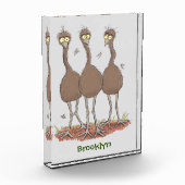 Funny Australian emu trio Cartoon Illustration Fotoblock (Links)
