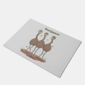 Funny Australian emu trio Cartoon Illustration Fußmatte (Schrägansicht)