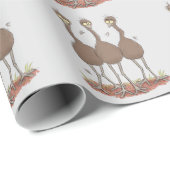 Funny Australian emu trio Cartoon Illustration Geschenkpapier (Rolleneckpunkt)