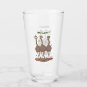 Funny Australian emu trio Cartoon Illustration Glas (Vorderseite)