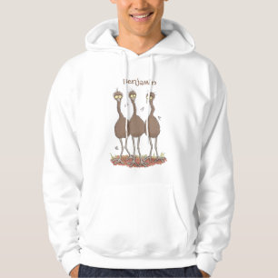 Funny Australian emu trio Cartoon Illustration Hoodie