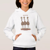 Funny Australian emu trio Cartoon Illustration Hoodie (Vorderseite)