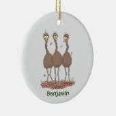 Funny Australian emu trio Cartoon Illustration Keramik Ornament (Rechts)