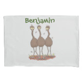 Funny Australian emu trio Cartoon Illustration Kissenbezug (Vorderseite)
