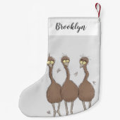 Funny Australian emu trio Cartoon Illustration Kleiner Weihnachtsstrumpf (Rückseite)