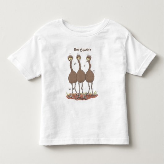Funny Australian emu trio Cartoon Illustration Kleinkind T-shirt (Vorderseite)