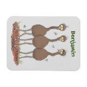 Funny Australian emu trio Cartoon Illustration Magnet (Horizontal)