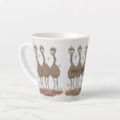 Funny Australian emu trio Cartoon Illustration Milchtasse (Linke Ecke)