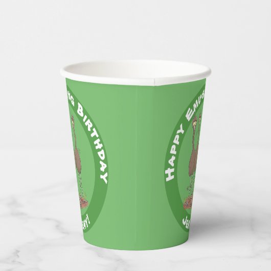 Funny Australian emu trio Cartoon Illustration Pappbecher (Rechts)