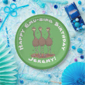 Funny Australian emu trio Cartoon Illustration Pappteller (Party)