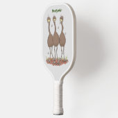 Funny Australian emu trio Cartoon Illustration Pickleball Schläger (Links)