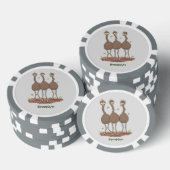 Funny Australian emu trio Cartoon Illustration Pokerchips (Stapel)