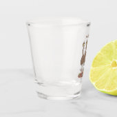 Funny Australian emu trio Cartoon Illustration Schnapsglas (Links)