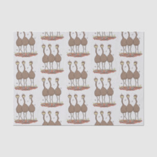 Funny Australian emu trio Cartoon Illustration Seidenpapier