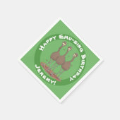 Funny Australian emu trio Cartoon Illustration Serviette (Ecke)