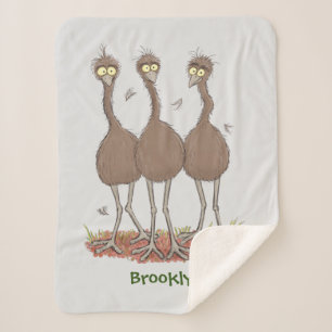 Funny Australian emu trio Cartoon Illustration Sherpadecke