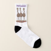 Funny Australian emu trio Cartoon Illustration Socken (Rechts - Außen)