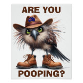 Funny Australian Kookaburra Neutral Earthy Toilet Poster (Vorderseite)