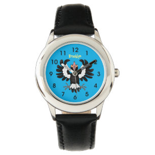 Funny Australian Magpie Cartoon Illustration Armbanduhr