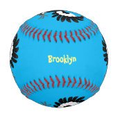 Funny Australian Magpie Cartoon Illustration Baseball (Rückseite)