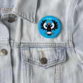 Funny Australian Magpie Cartoon Illustration Button (Beispiel)