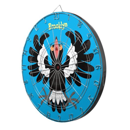 Funny Australian Magpie Cartoon Illustration Dartscheibe (Vorderseite rechts)