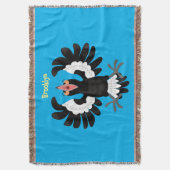 Funny Australian Magpie Cartoon Illustration Decke (Vorderseite Vertikal)