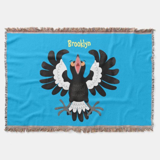 Funny Australian Magpie Cartoon Illustration Decke (Vorderseite)