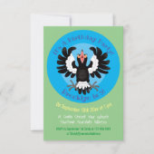 Funny Australian Magpie Cartoon Illustration Einladung (Vorderseite)