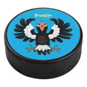 Funny Australian Magpie Cartoon Illustration Eishockey Puck (3/4)