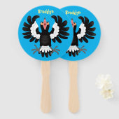 Funny Australian Magpie Cartoon Illustration Fächer (Vorne und Hinten)