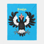 Funny Australian Magpie Cartoon Illustration Fleecedecke (Vorderseite)