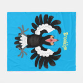 Funny Australian Magpie Cartoon Illustration Fleecedecke (Vorderseite (Horizontal))